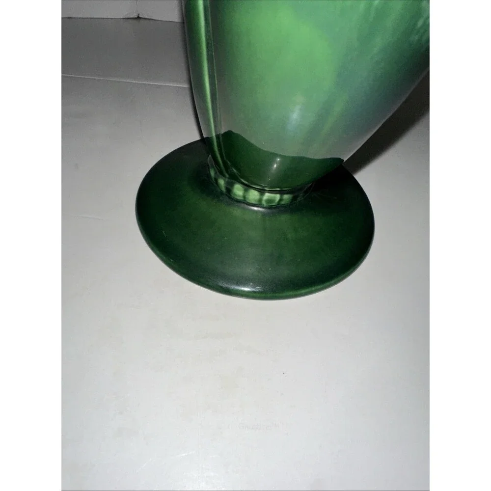 Amazing MCM Royal HAEGER - Art Deco TULIP FAN VASE GREEN Flower-Ware R1523